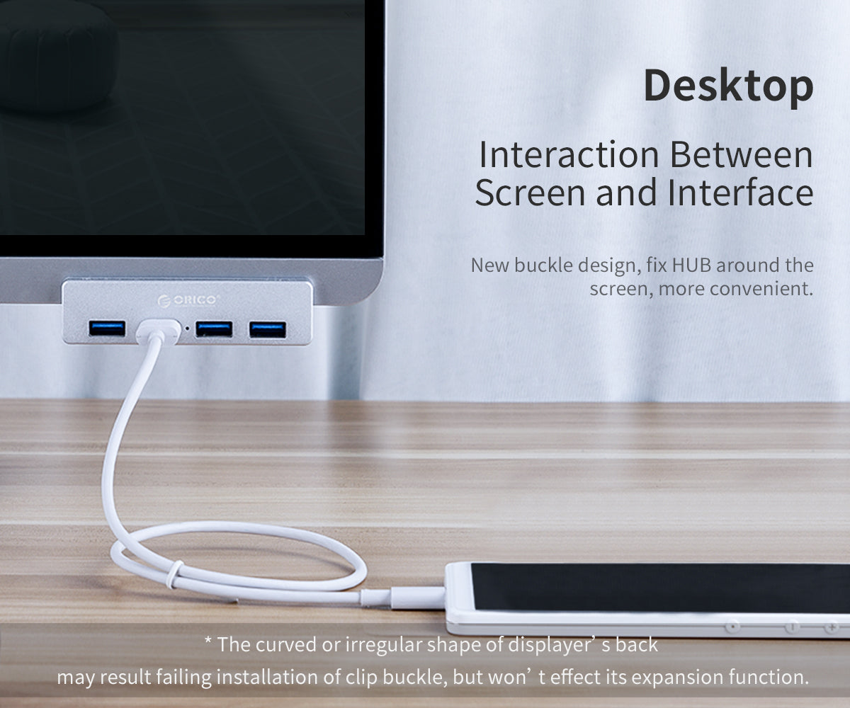 Aluminum Alloy Clip-On USB Hub for for Monitor or Desk - OnlyKey