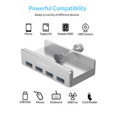 Aluminum Alloy Clip-On USB Hub for for Monitor or Desk - OnlyKey